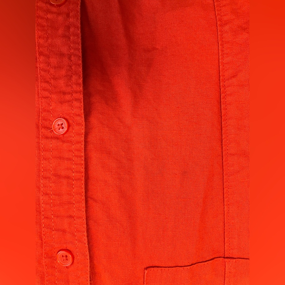 Sean John men’s linen shirt XL bright orange - Picture 7 of 7